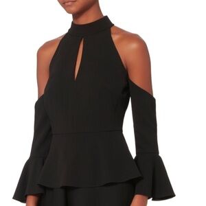 Intermix Annie Black Cold Shoulder Blouse Size 0